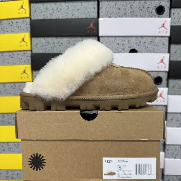 UGG W Coquette Shearling-Lined Slipper in Chestnut - 1