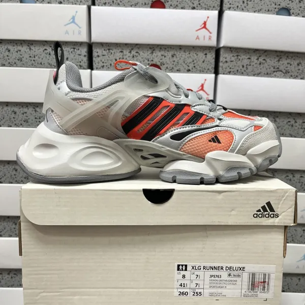 Adidas XLG Runner Deluxe Gray Orange Black Sneakers Chunky Sneakers - 1