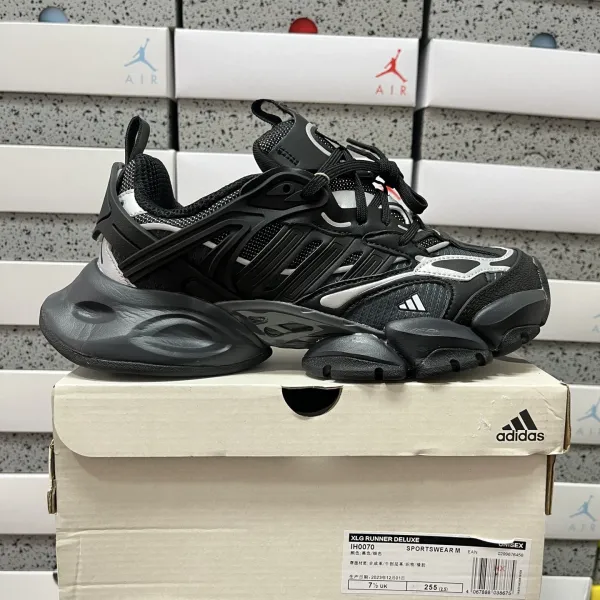 Adidas XLG Runner Deluxe Black / Silver Sneakers Chunky Sneakers - 1