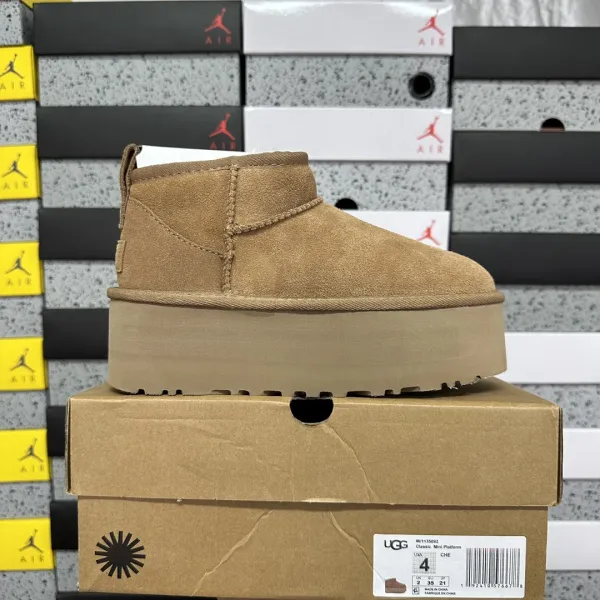 UGG Classic Mini Platform Beige Boots - 1