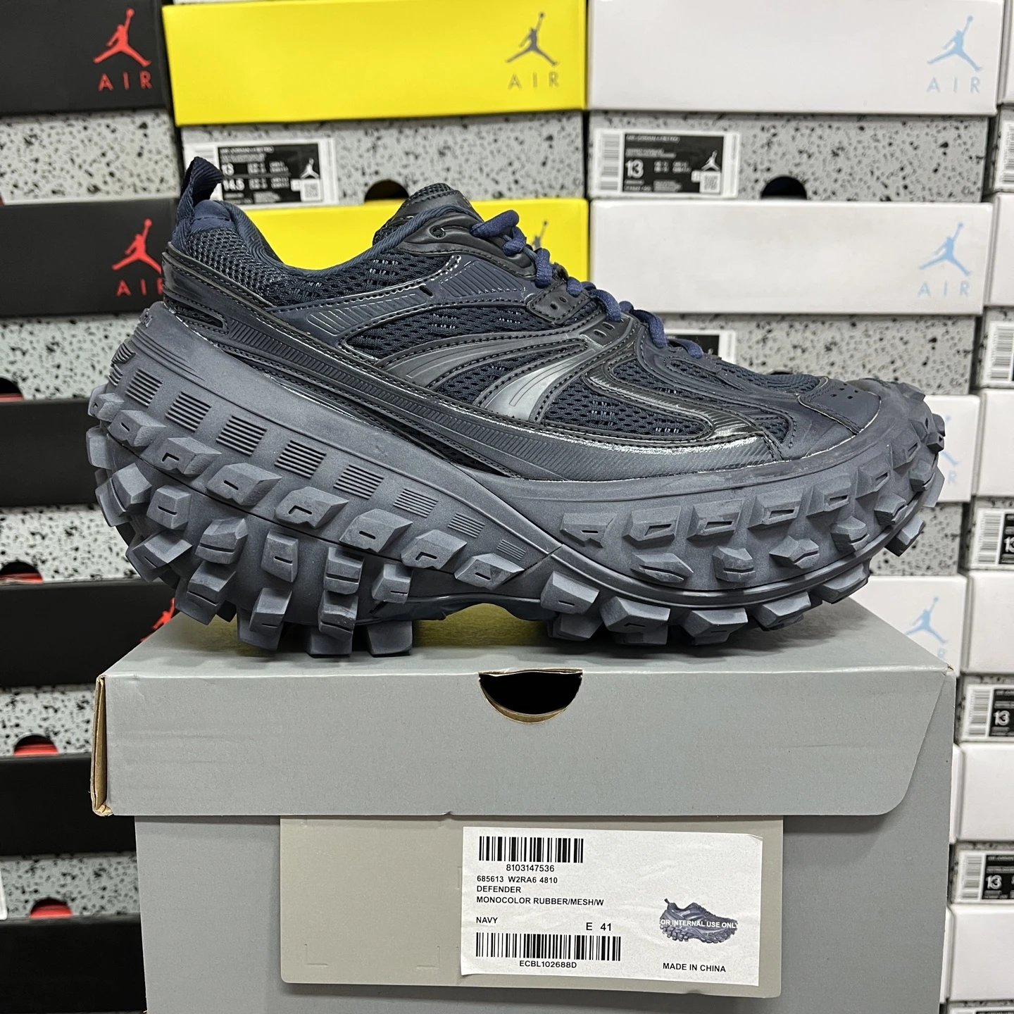 Balenciaga Defender Rubber Mesh Navy 685613 W2RA6 4810