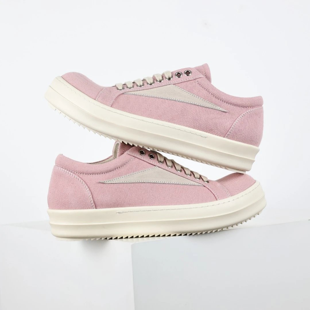Rick Owens Sneakers Low-Top Lace-Up Canvas — RO canvas powder