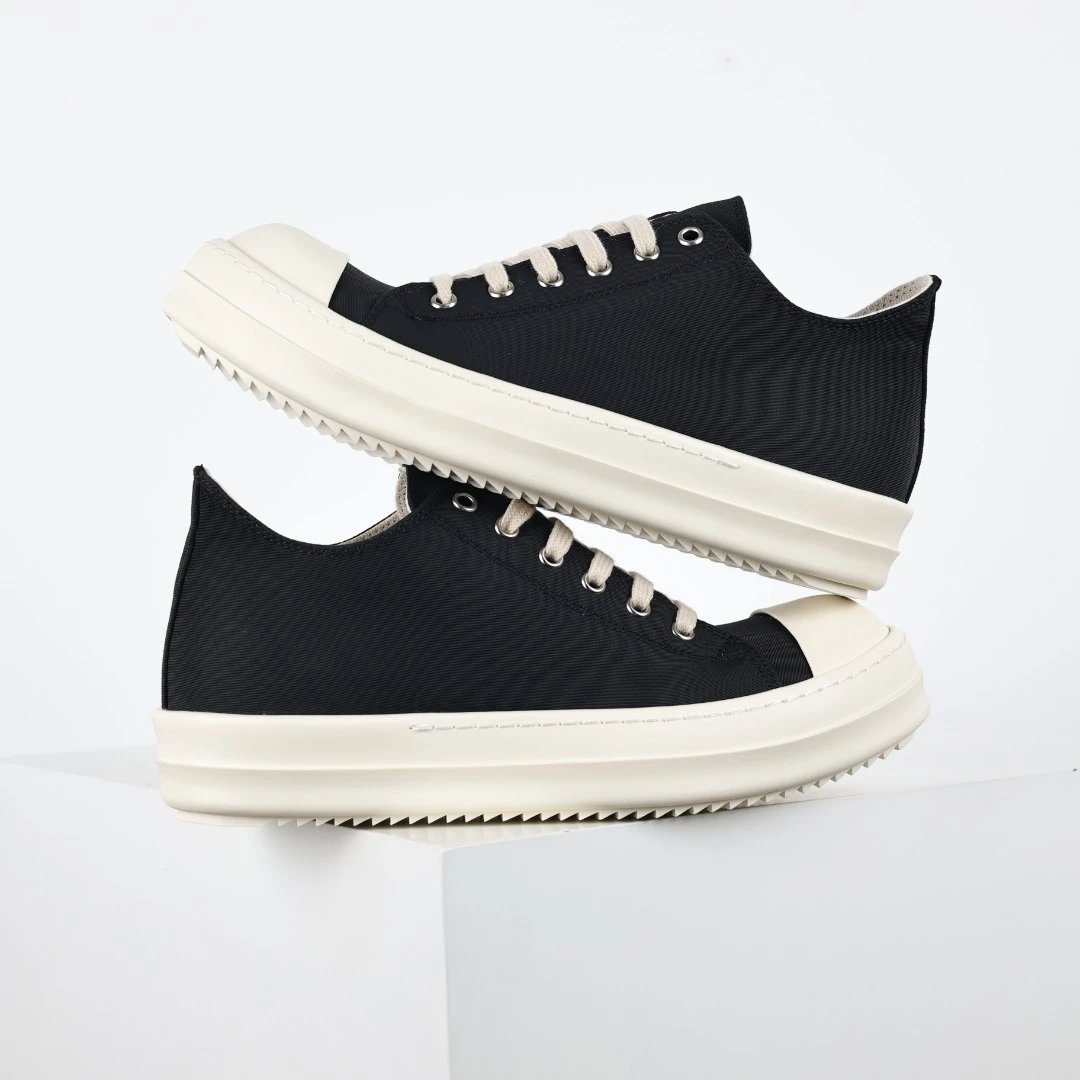 Rick Owens Sneakers Low-Top Lace-Up Canvas — RO watermelon-head fabric surface