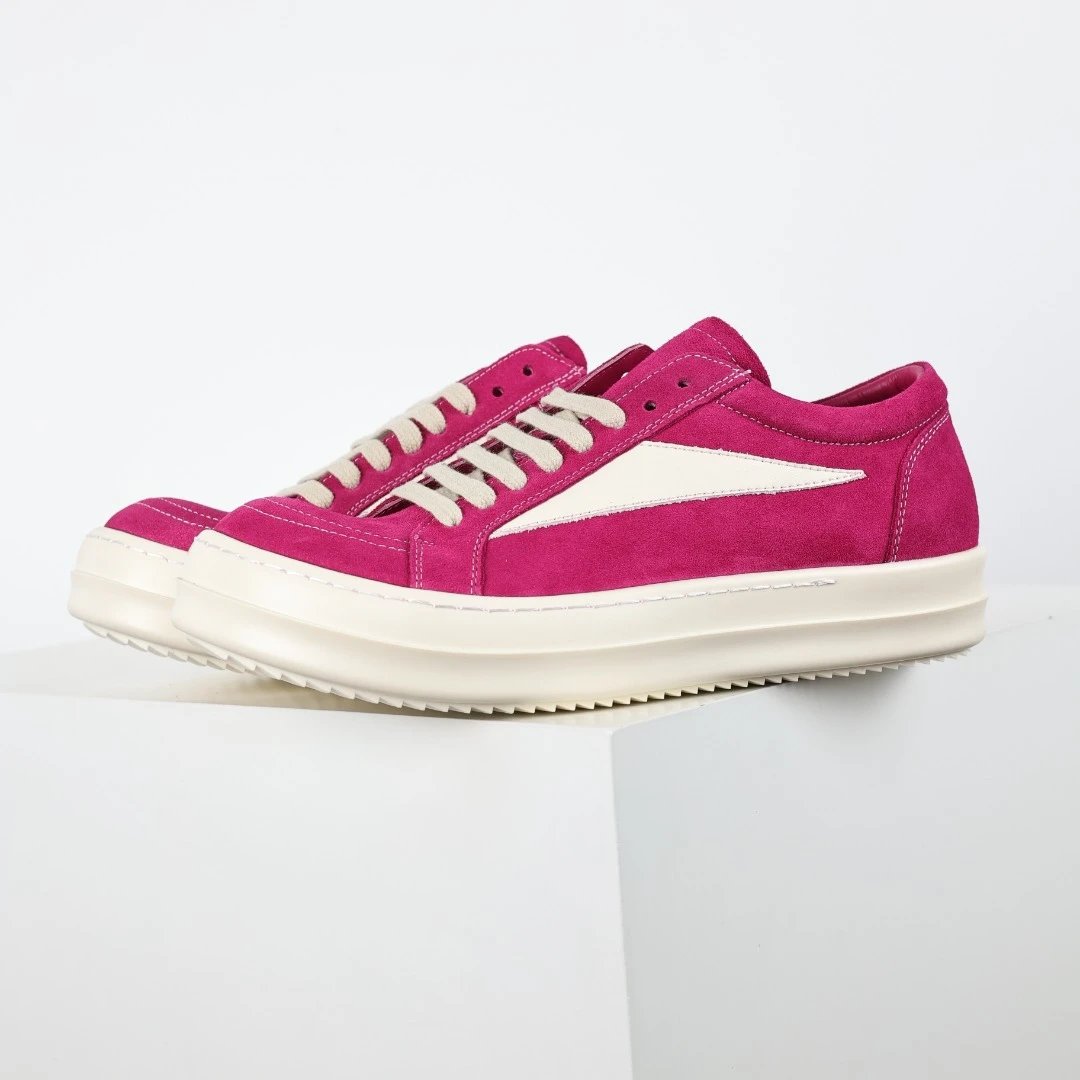 Rick Owens Sneakers Low-Top Lace-Up Canvas — RO Dragon Fruit