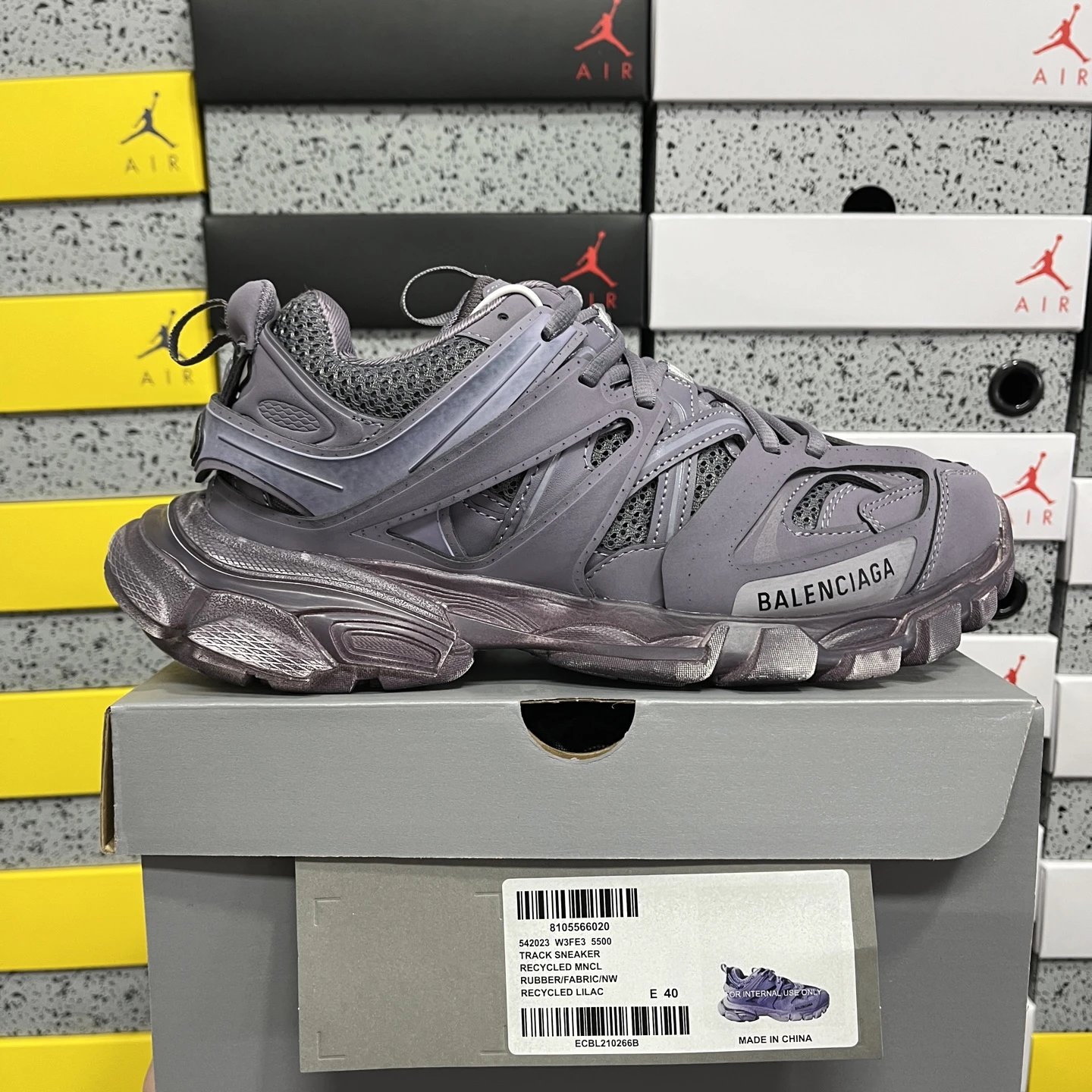 Balenciaga Track 3.0 Pierced Shoes — 5500 lavender colorway — USFans Spreadsheet photo
