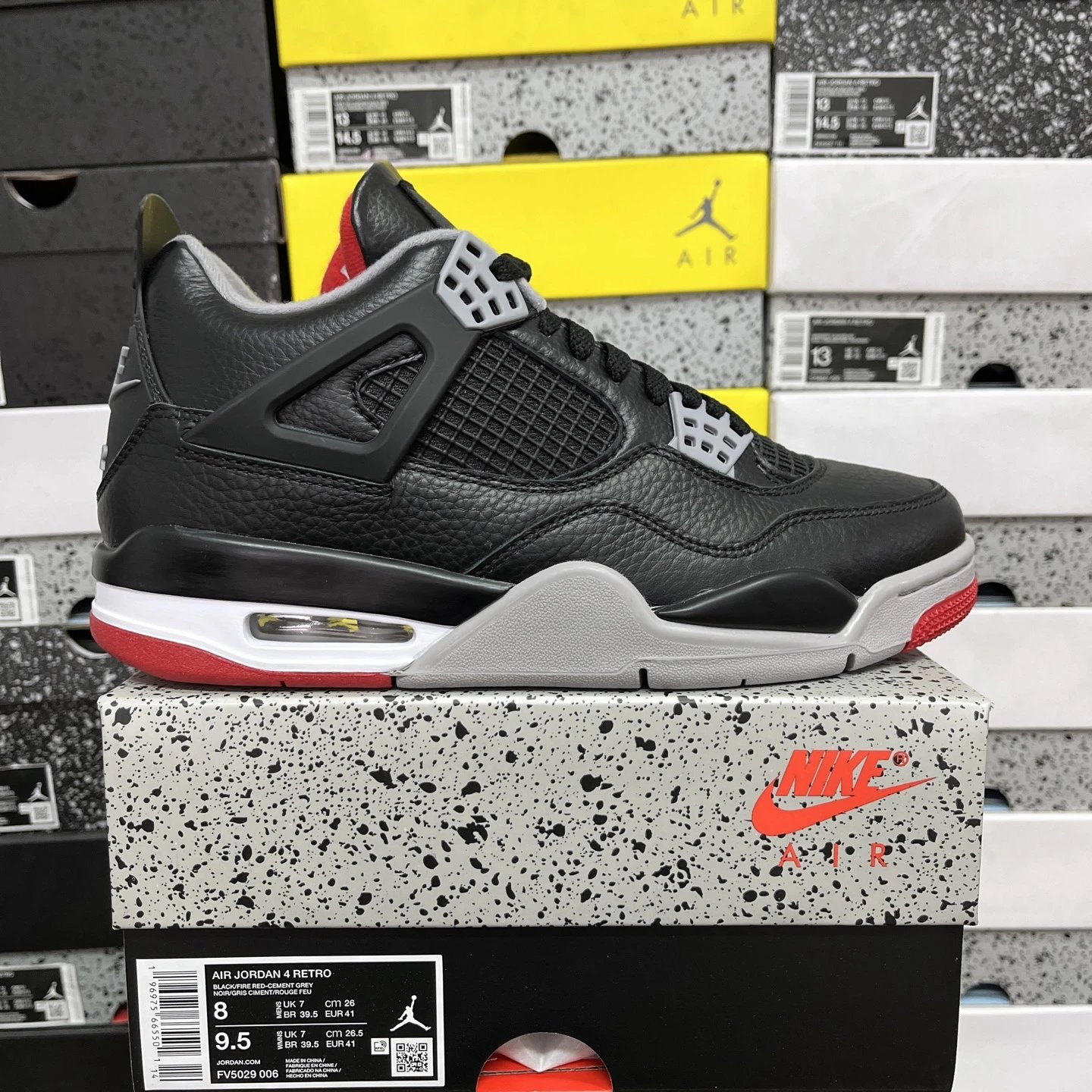 AJ4 New Black Red FV5029-006