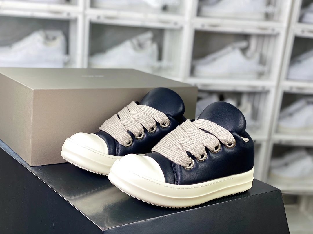 Rick Owens Sneakers Low-Top Lace-Up Canvas — RO watermelon-head black loafers