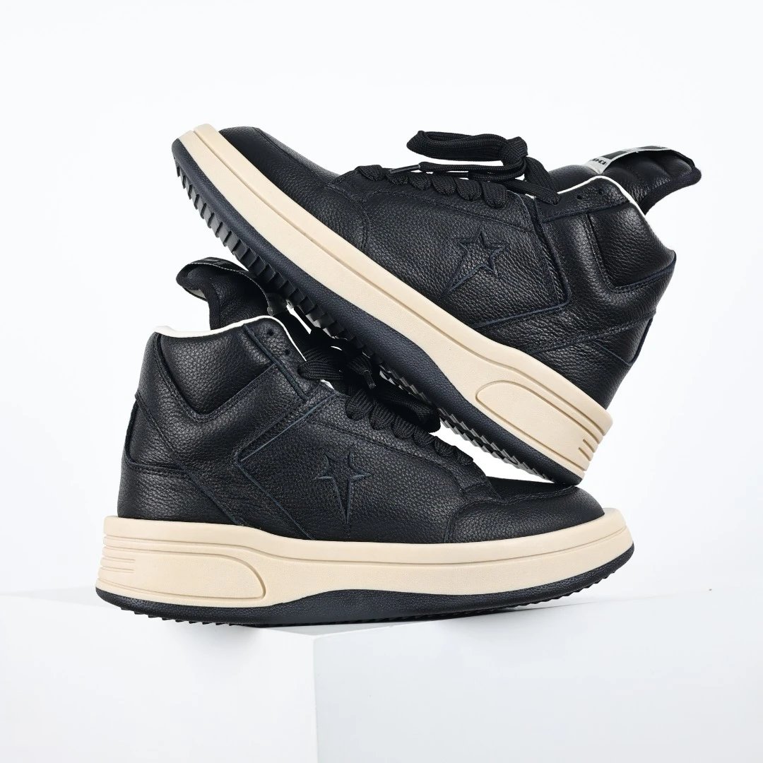 Rick Owens Sneakers Low-Top Lace-Up Canvas — RO Converse all-black