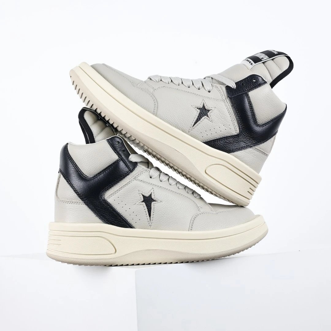 Rick Owens Sneakers Low-Top Lace-Up Canvas — RO Converse black and white