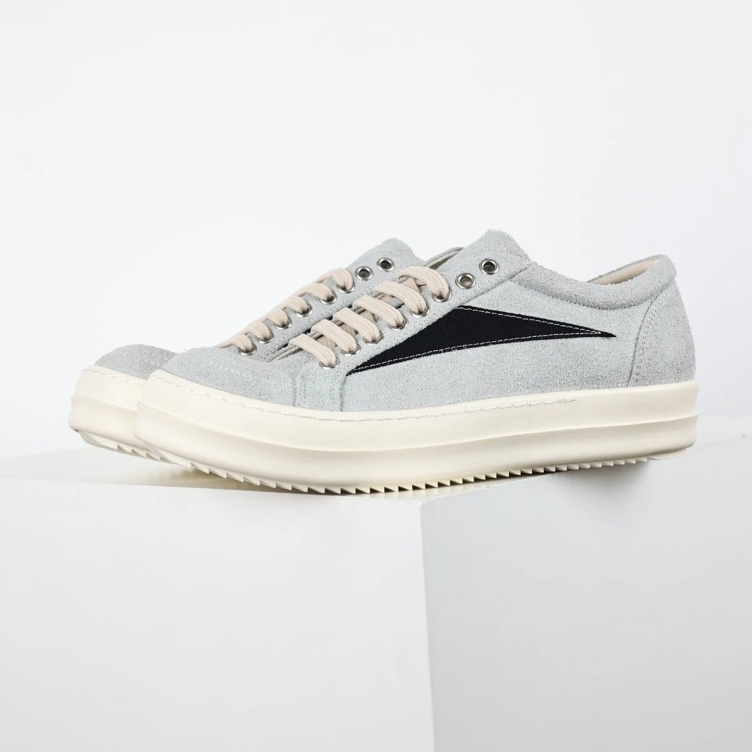 Rick Owens Sneakers Low-Top Lace-Up Canvas — RO Oyster White