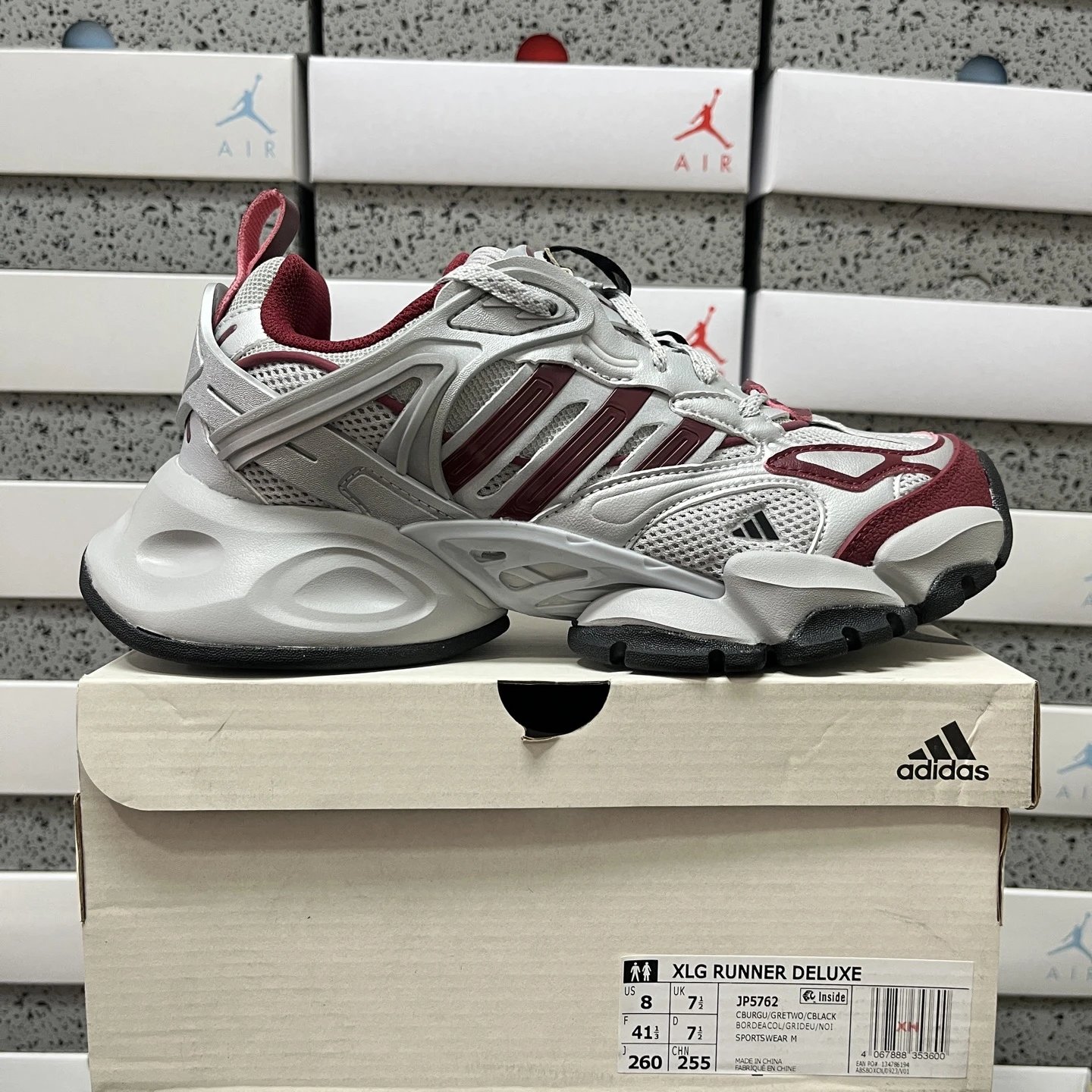 Adidas XLG Runner Deluxe Burgundy / White Sneakers Chunky Sneakers