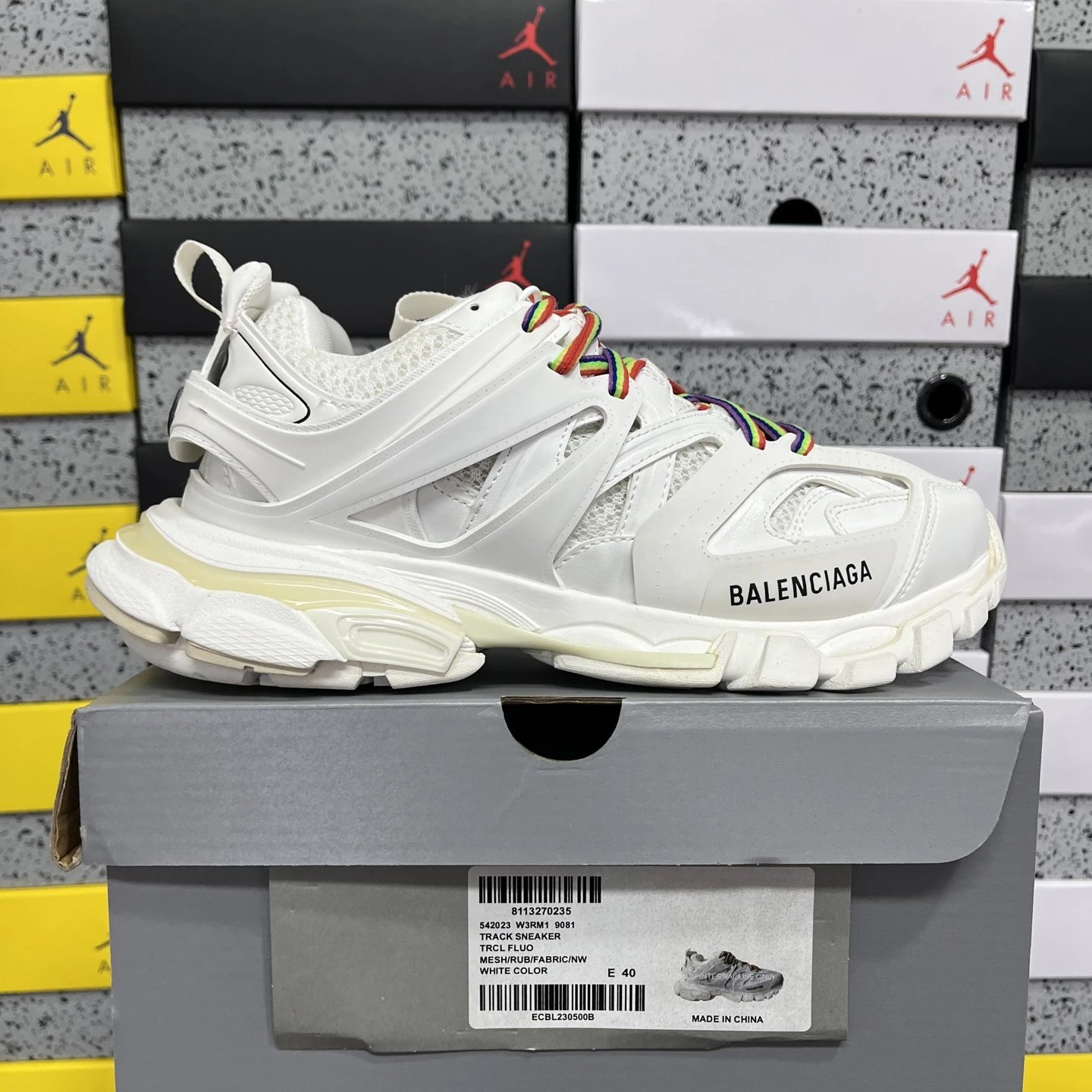 Balenciaga Track 3.0 Pierced Shoes — 9081 white ribbon colorway — USFans Spreadsheet photo