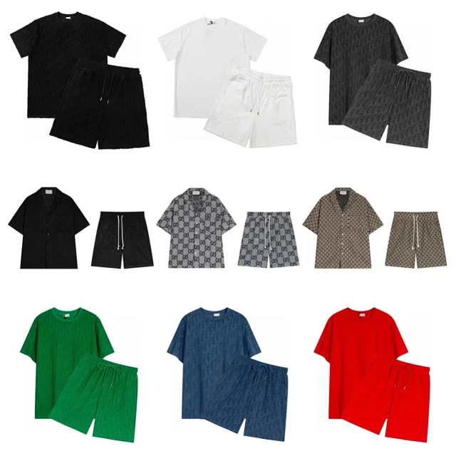 Dior Matching Sets 13-SQ002 Short-Sleeve T-Shirt and Drawstring Shorts Set with All-Over Monogram Pattern product detail image 3