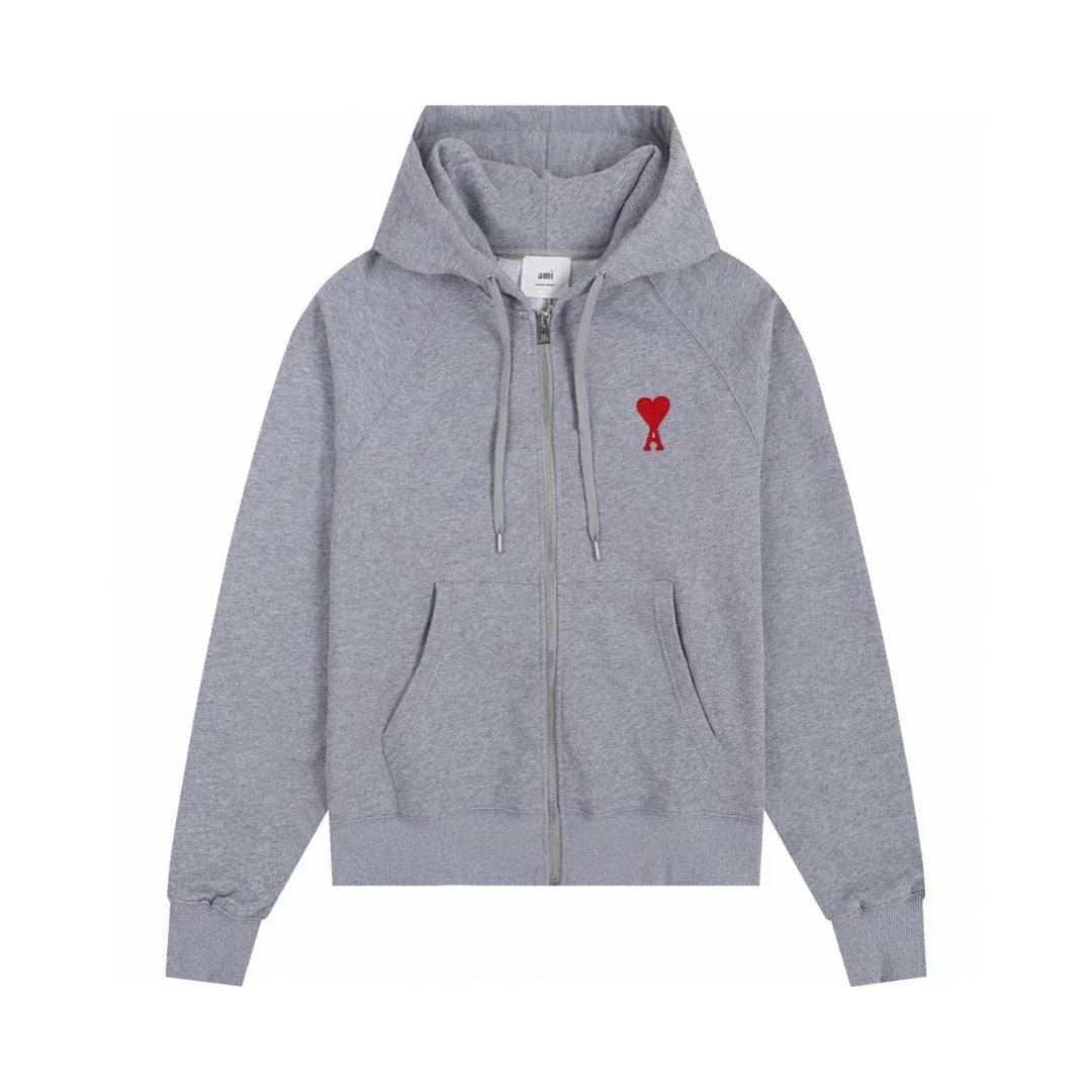 AMI Paris Ami de Coeur Zip-Up Hoodie