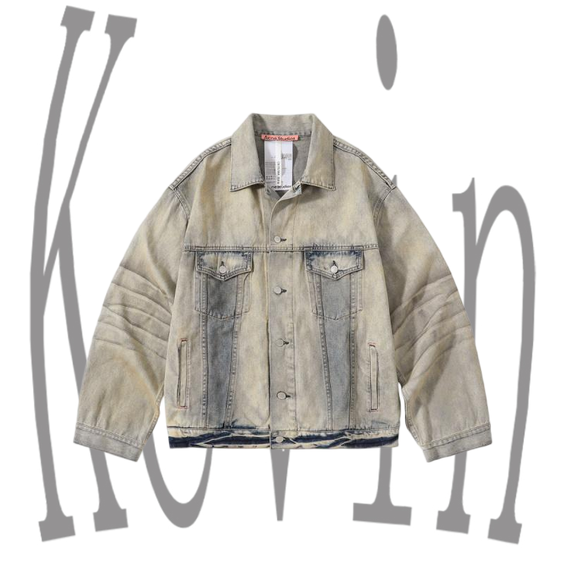 Acne25SS light blue dirty washed denim jacket - H44