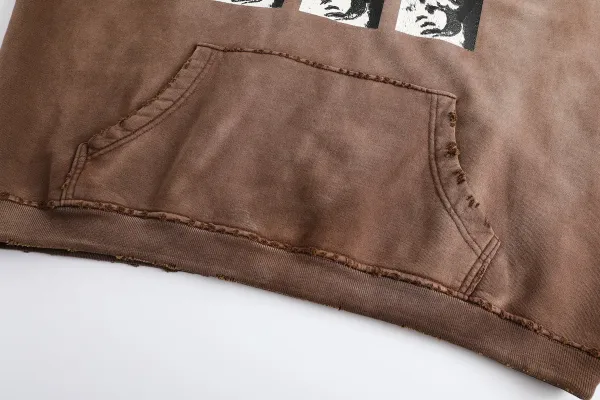 Klein er.d Distressed Brown Graphic Hoodie - 10