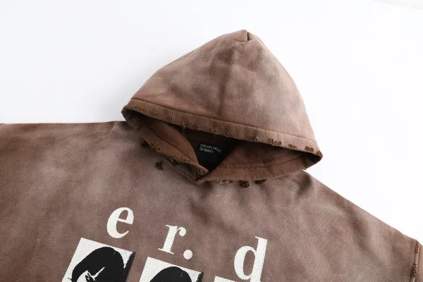 Klein er.d Distressed Brown Graphic Hoodie - 8
