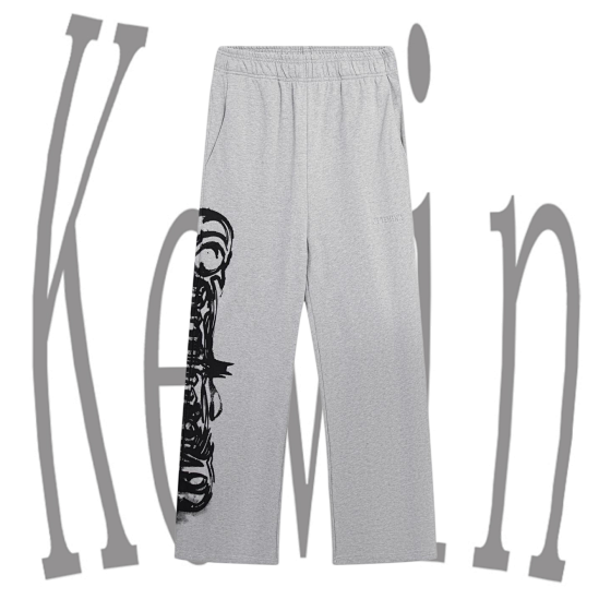 Vetements 25SS Printed Pattern Elastic Waist Straight Leg Knit Joggers Casual Sweatpants - H113