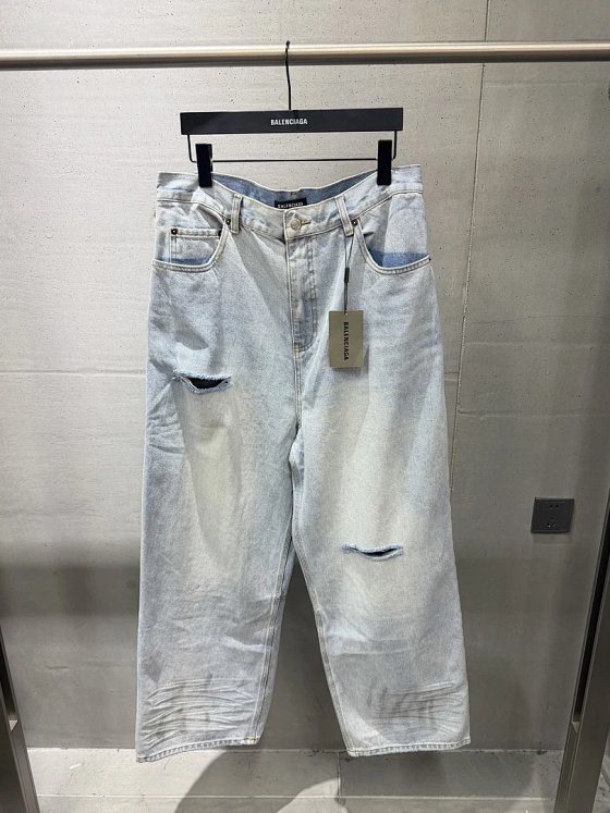 6032#BLCG 26ss New Distressed Ripped Dirty Jeans-H129