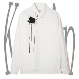 thumbnail for Hand sewn square mark 2004FW handmade vintage splash shirt top long sleeve men-H61