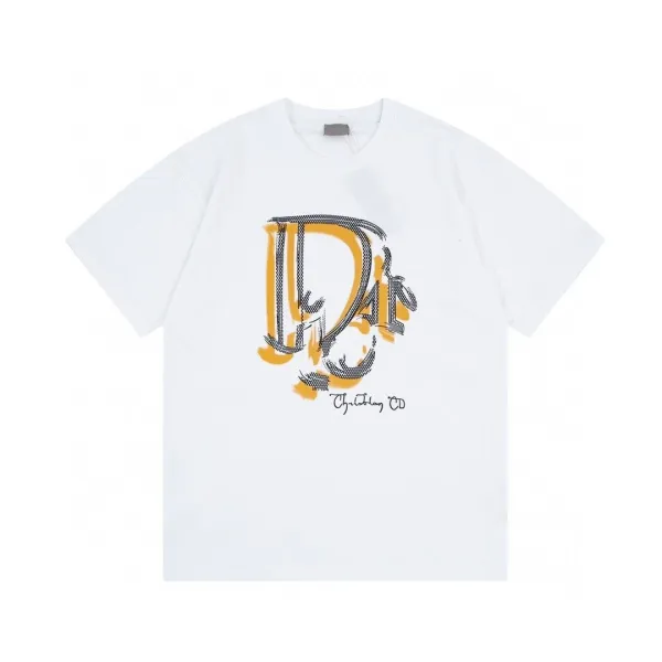 Dior Paint Drip Logo White T-Shirt - 9