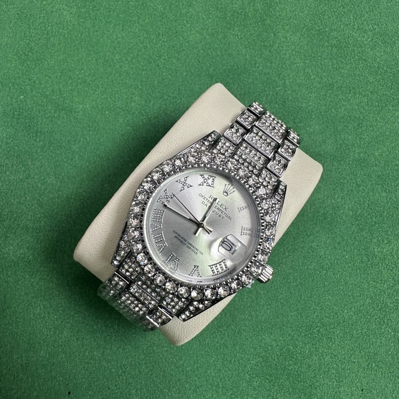 Rolex Rolex Oyster Perpetual Datejust Watch with Diamond Accents Silver