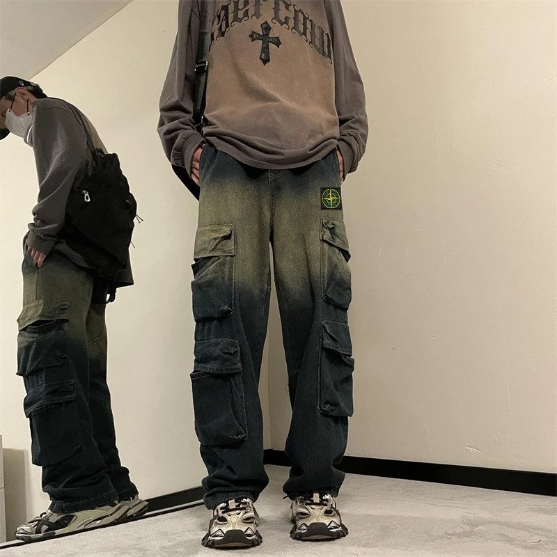 Design Cargo Pants Olive Green Streetwear Pants - 14