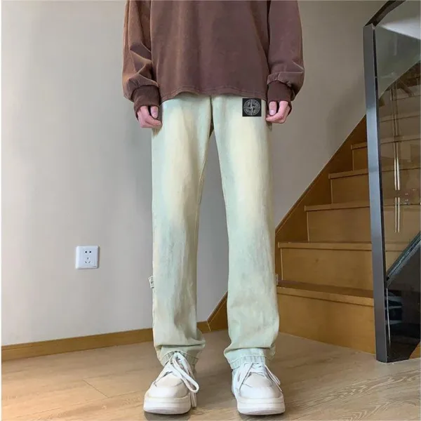 Stone Island Patched Relaxed Fit Jeans Light Green - 1