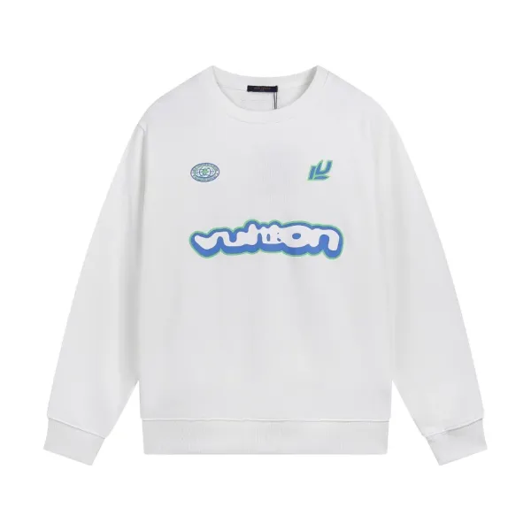 Digital Pionker Embroidered Floral Script Sweatshirt White - 14