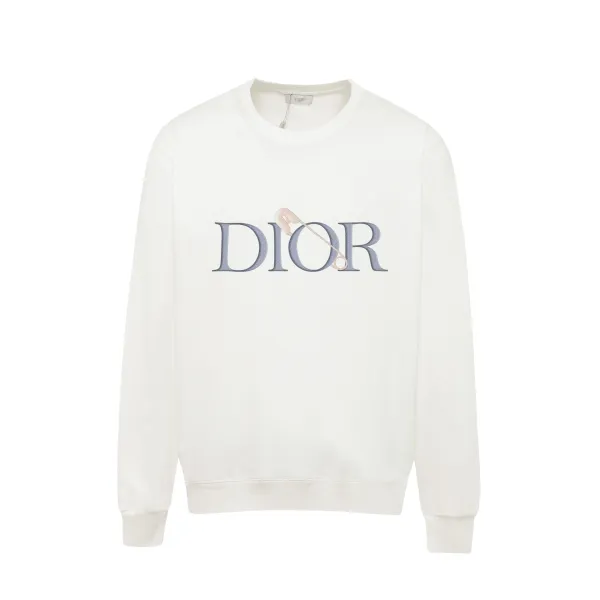 Dior Floral Wreath Logo White Hoodie - 14