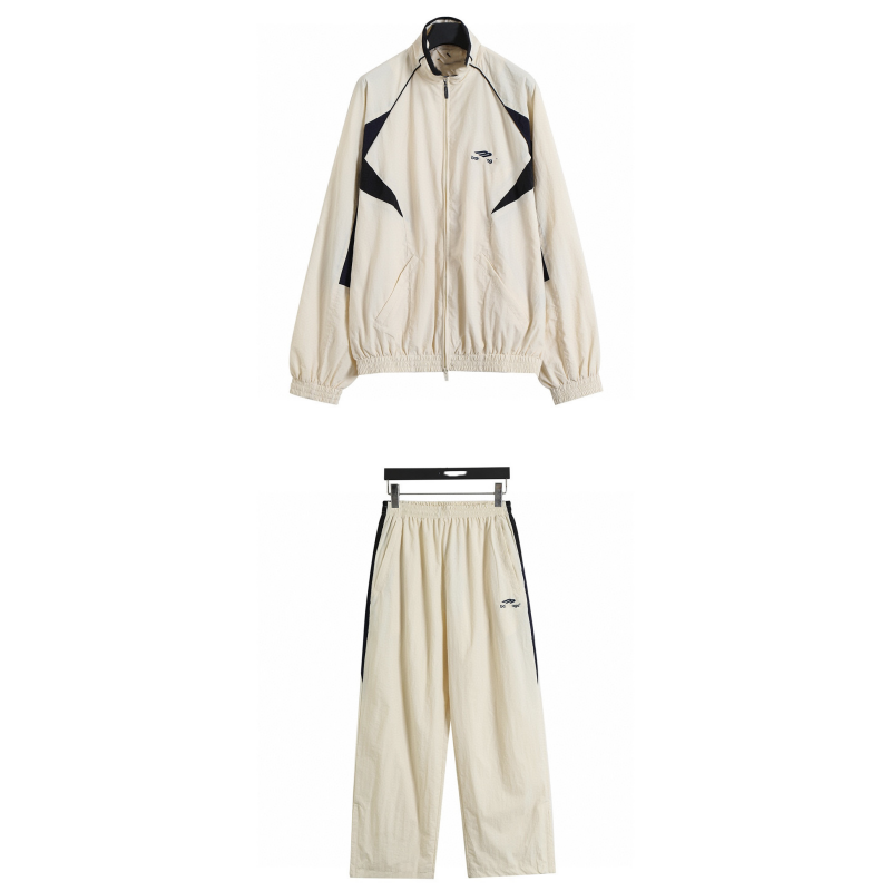 Li-Ning Li-Ning Cream & Black Tracksuit Set Beige
