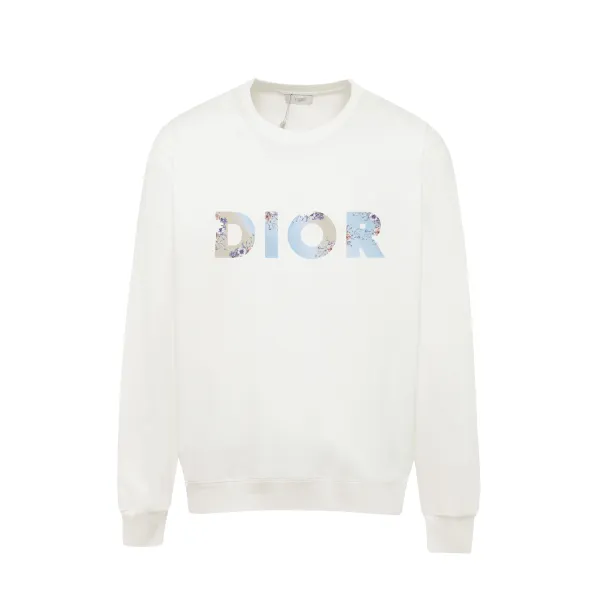Dior Floral Wreath Logo White Hoodie - 11