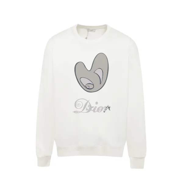 Dior Floral Wreath Logo White Hoodie - 12