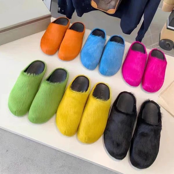 Fur Slide Slippers Small Large Size - 131265