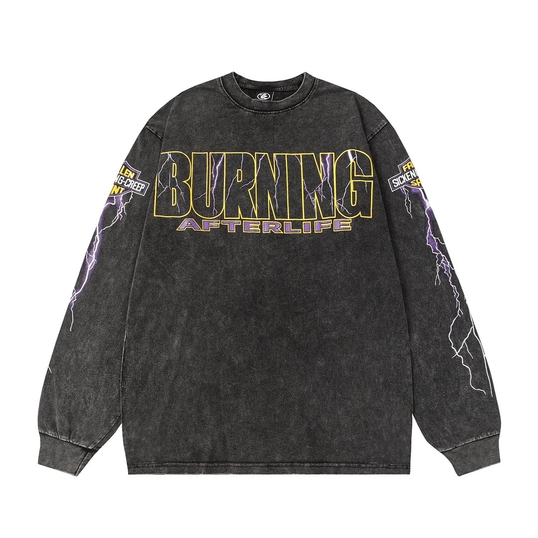 Burning Afterlife Black Long Sleeve T-Shirt