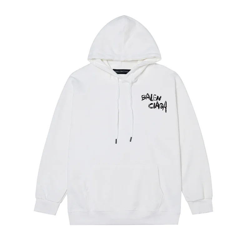 Balenciaga Off-White Hoodie with Graffiti-Style Handwritten Lettering - rep Balenciaga