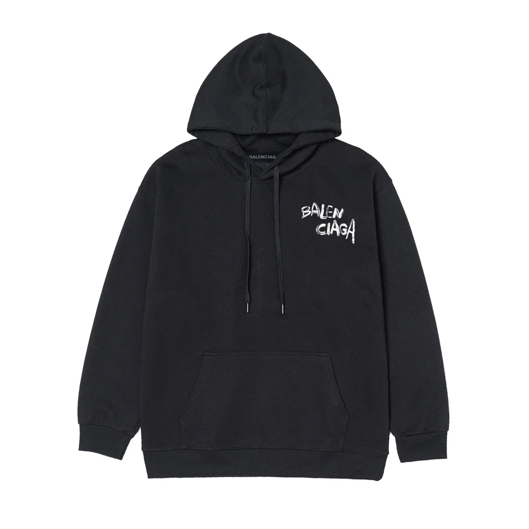 Balenciaga Off-White Hoodie with Graffiti-Style Handwritten Lettering
