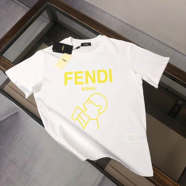 Fendi T-Shirts Short-Sleeve Graphic Logo product detail image 13