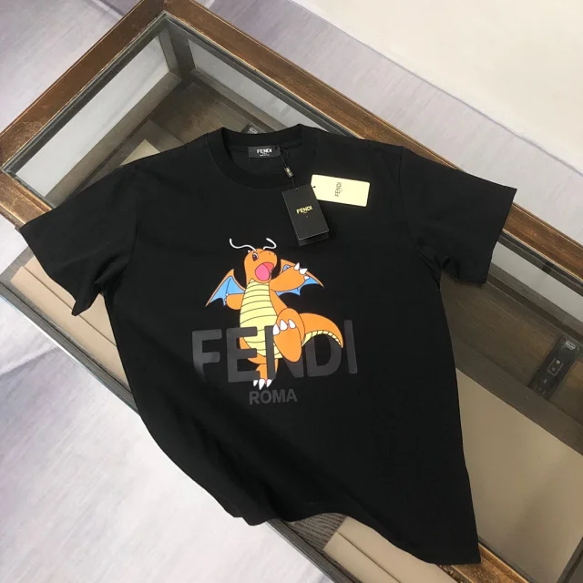 Fendi T-Shirts Short-Sleeve Graphic Logo product detail image 6
