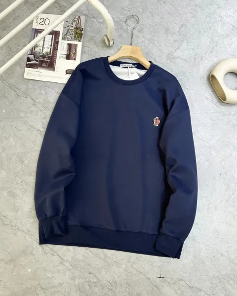 Moncler Genius Logo Embroidered Navy Sweatshirt - 1