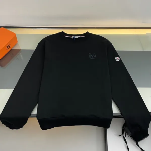 Moncler Genius MM6 Maison Margiela Black Embroidered Hoodie - 1