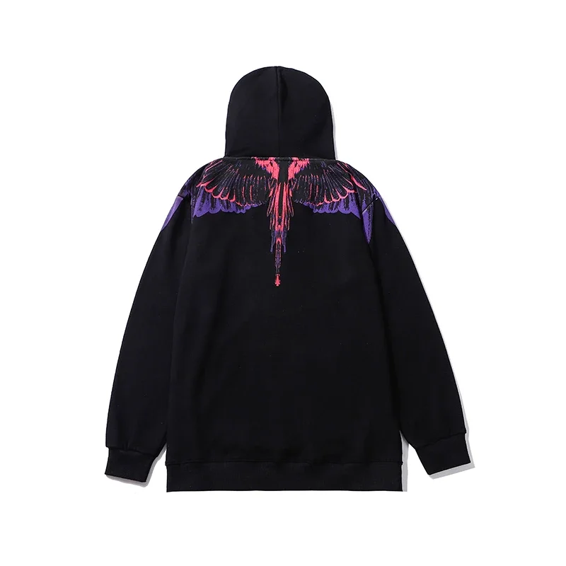 Marchesa Pink-to-Purple Ombré Hoodie with Back Wing Detail - rep bluzy z kapturem