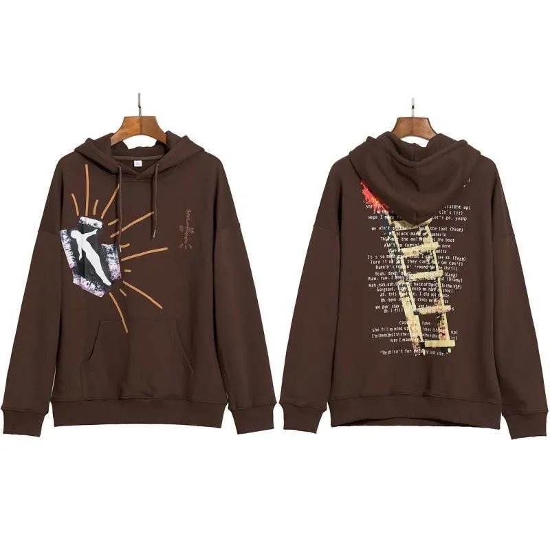Off-White x Travis Scott Hoodie Brown Graphic Print Hoodie - 1