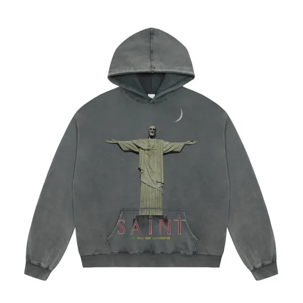 Saint Tears The Savior of the World Graphic Hoodie Black - 15