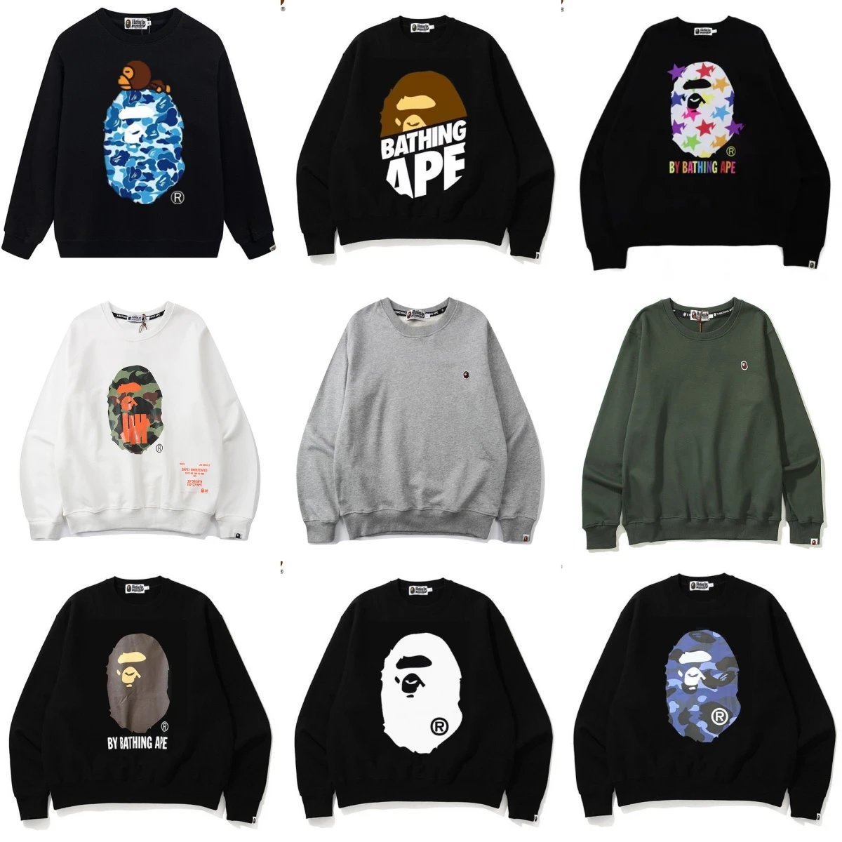 Bathing Ape Black Crewneck Sweatshirt