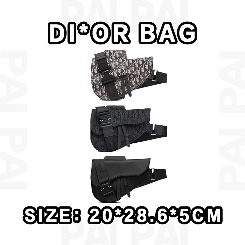 Dior Saddle Bag Black and Beige Monogram Medium Size