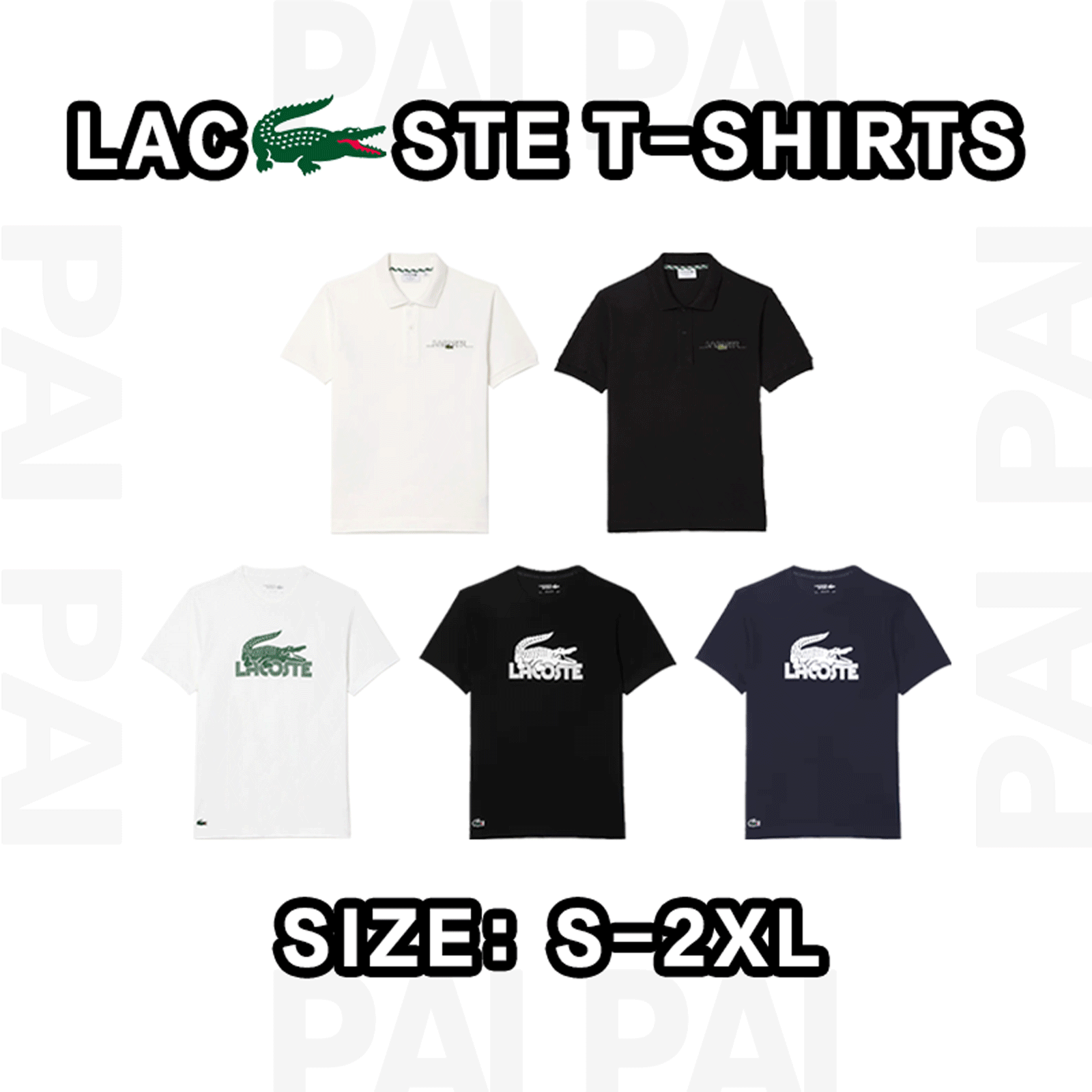 Lacoste White T-Shirt and Black Polo Shirt Combo