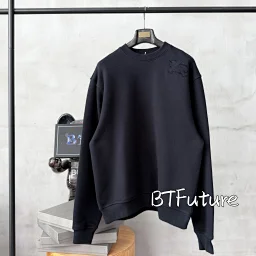 thumbnail for [Produced by BTFuture] BBR patch war horse crewneck sweatshirt polar fleece sweatshirt black sweatshirt