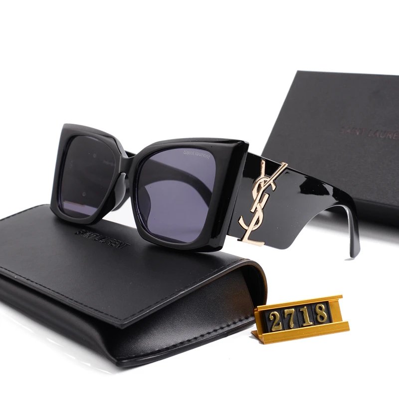 Saint Laurent Cat-Eye Sunglasses with Cassandre Logo