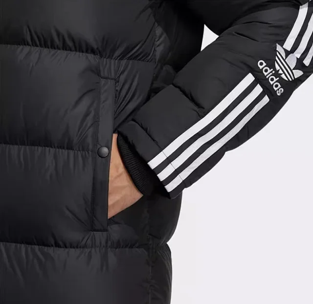 adidas Down Jackets Long Hooded Three-Stripe Puffer product detail image 10